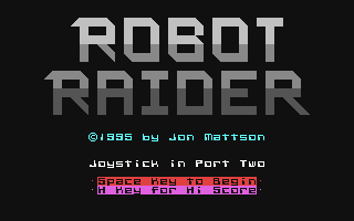 Robot Raider Title Screen